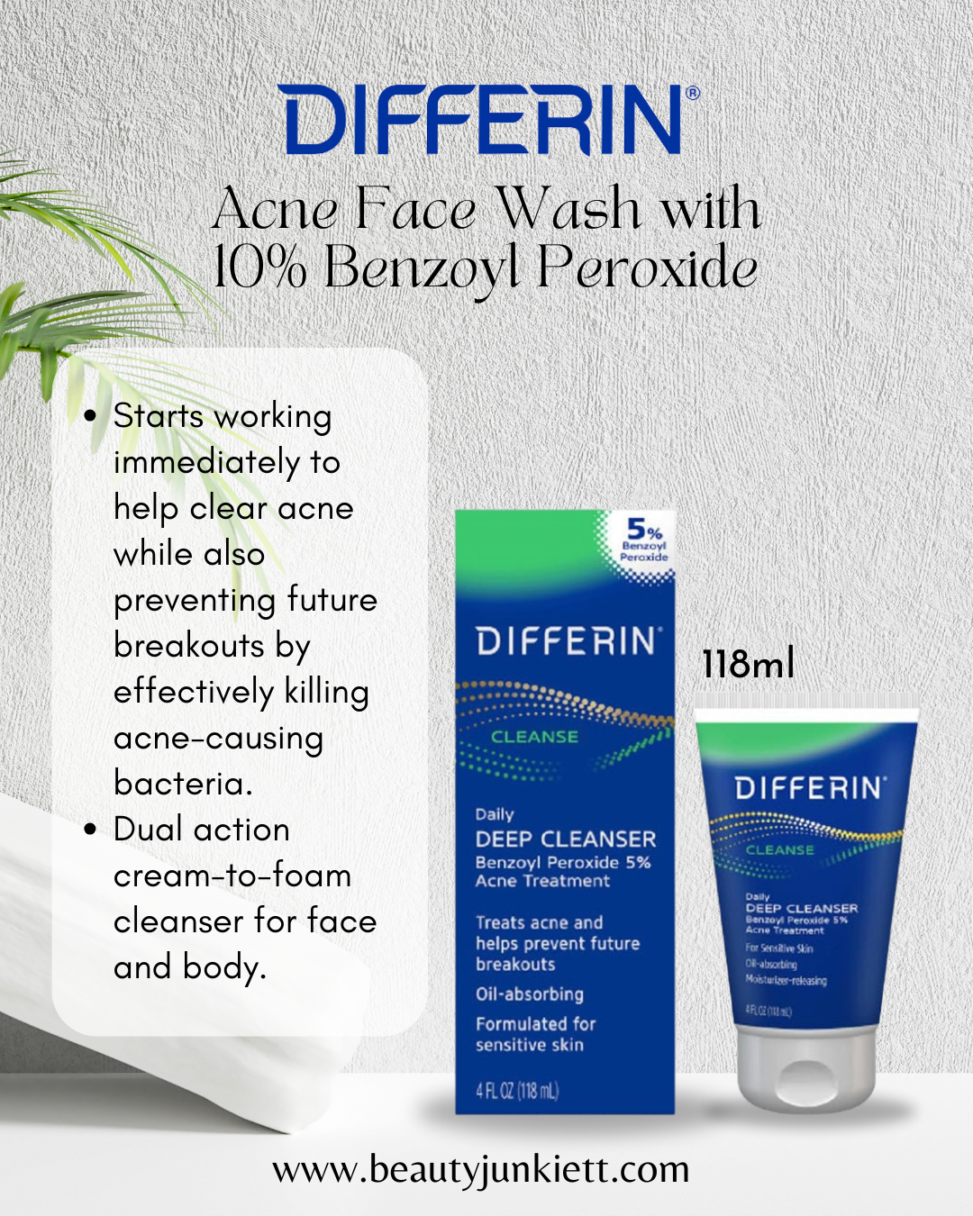 Differin Acne Face Wash with 10% Benzoyl Peroxide