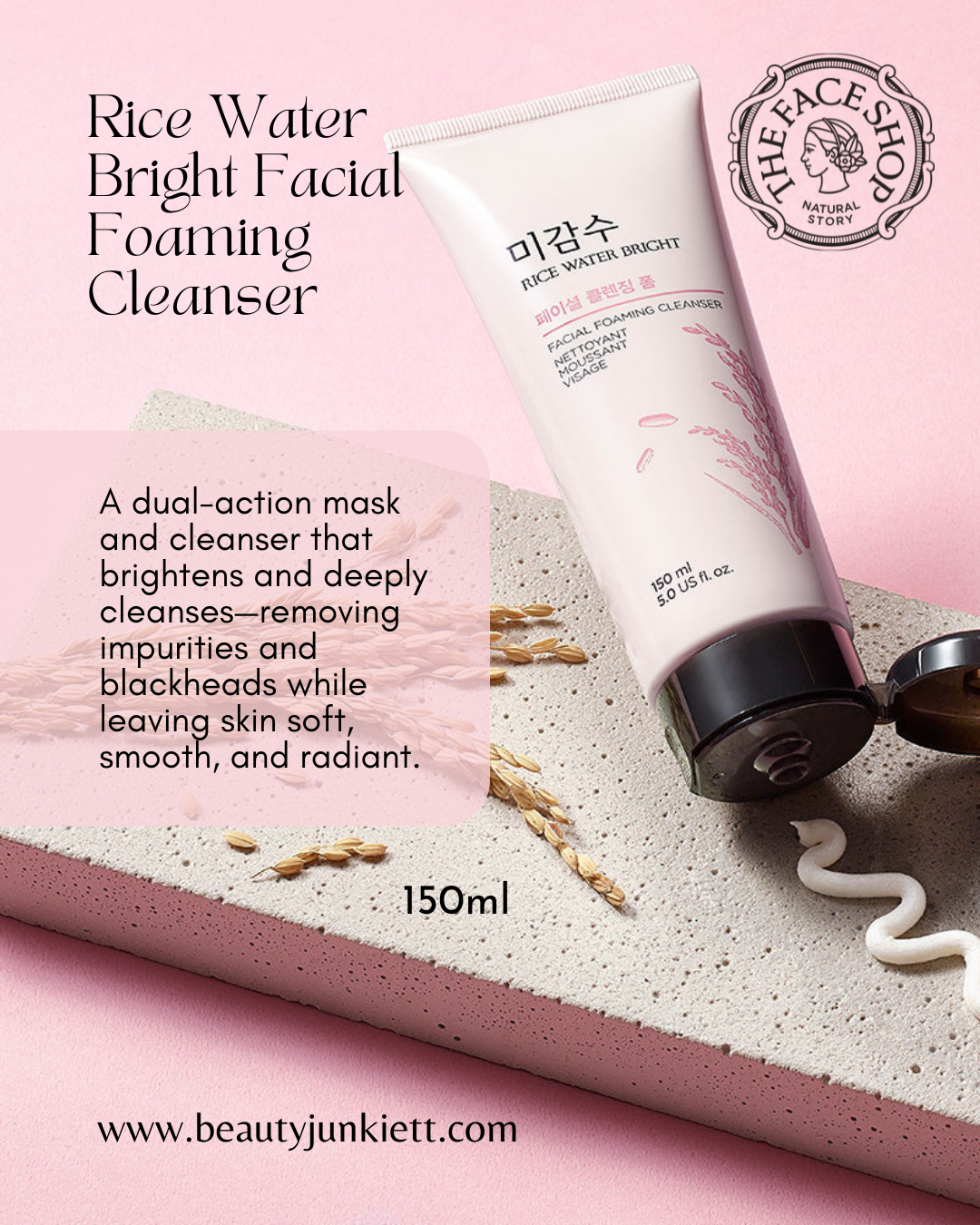 The Face Shop Rice Water Bright Facial Foaming Cleanser