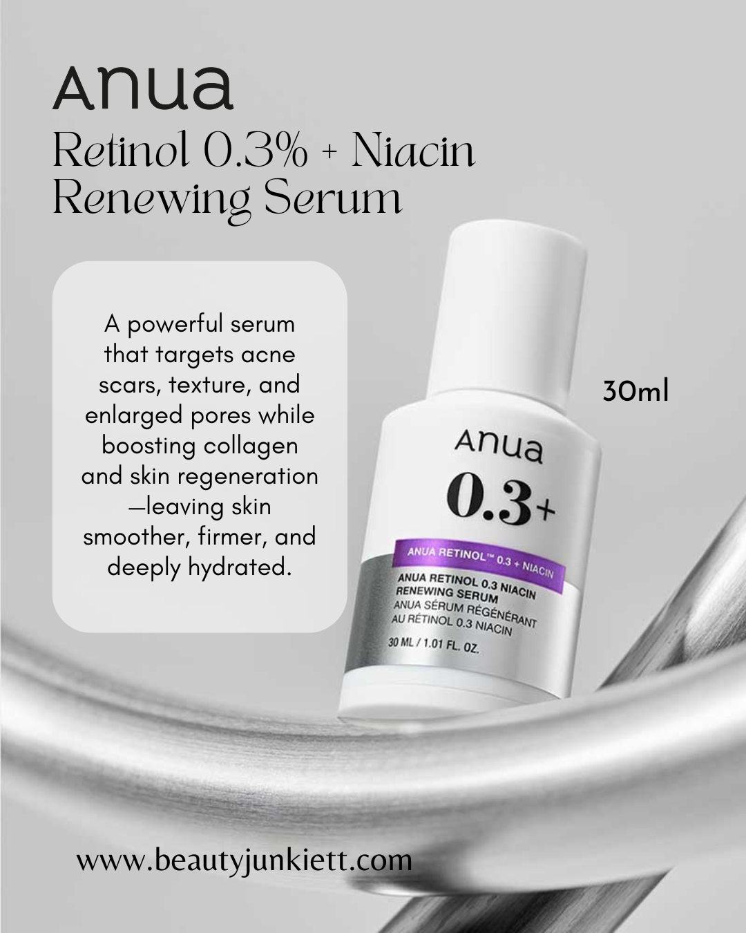 Anua Nano Retinol 0.3% + Niacin Renewing Serum 30ml