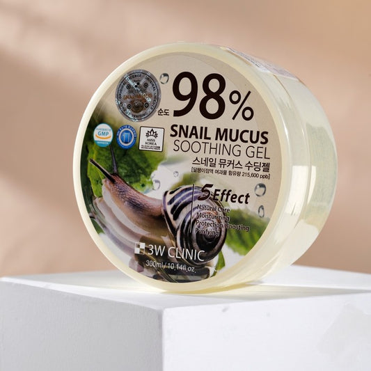 3W Clinic 98% Snail Mucus Soothing Gel 10.14 oz