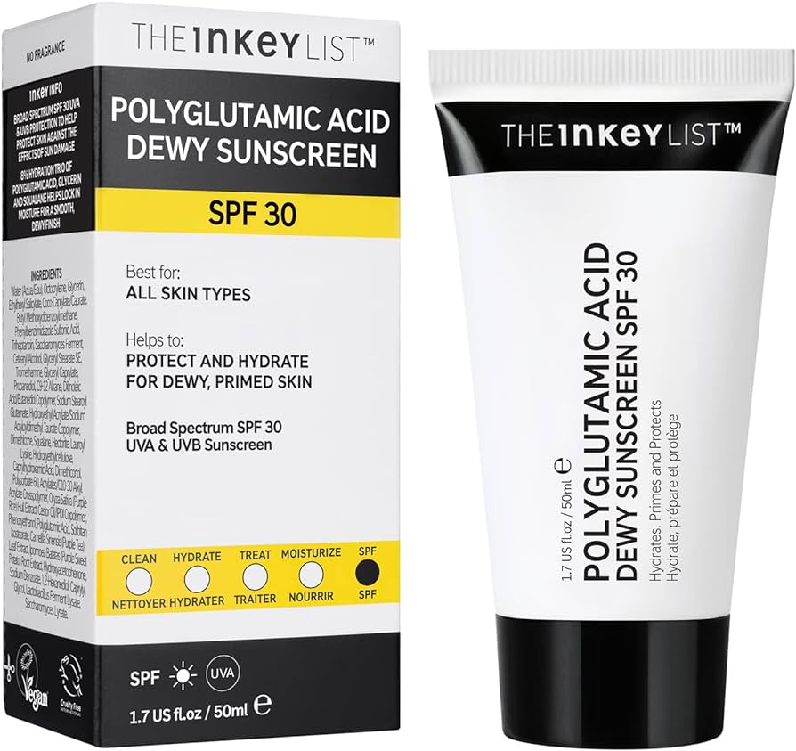 The INKEY List Polyglutamic Acid Dewy Sunscreen SPF 30 50ml