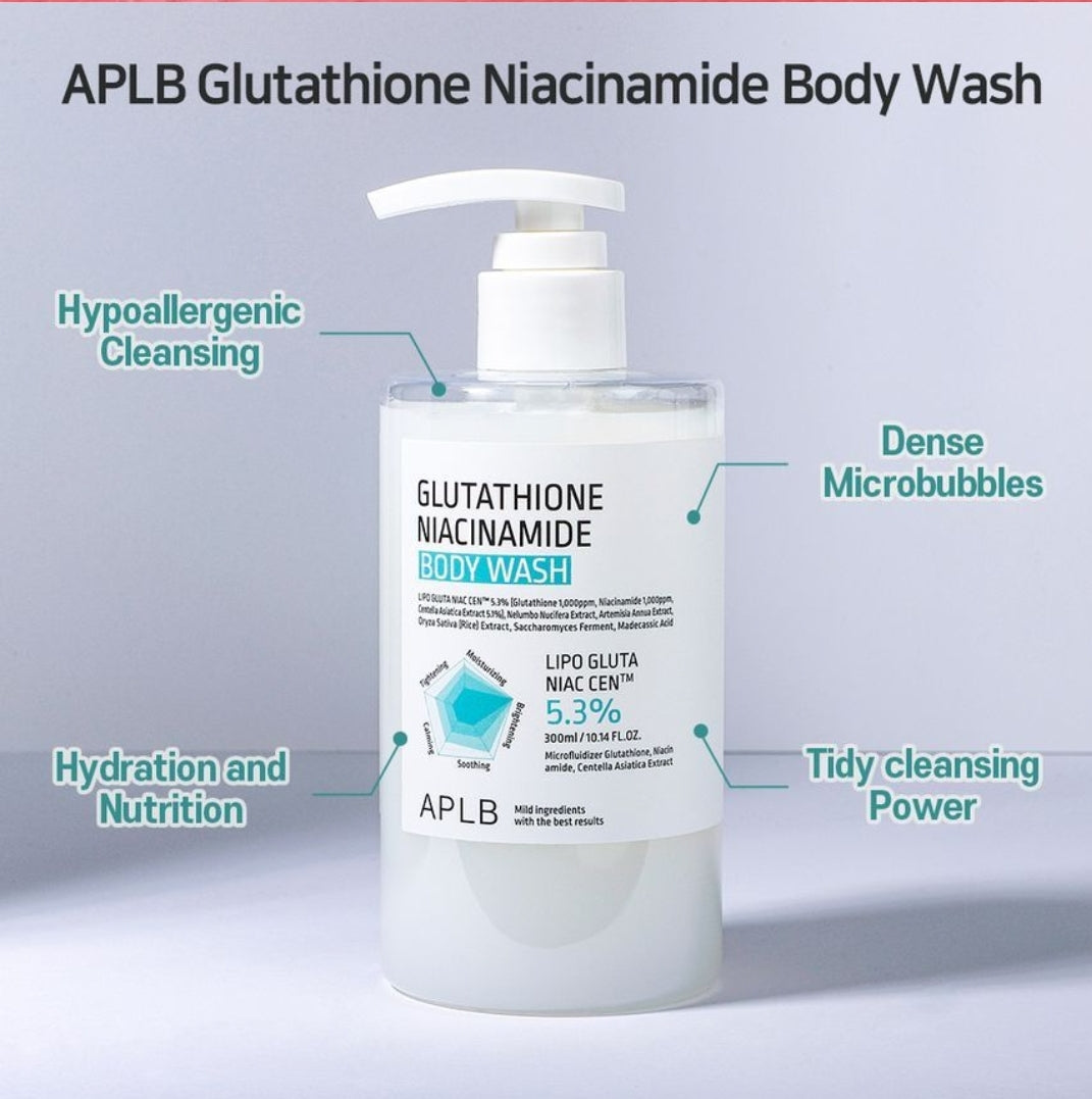 APLB GLUTHATHIONE NIACINAMIDE BODY WASH 300ML