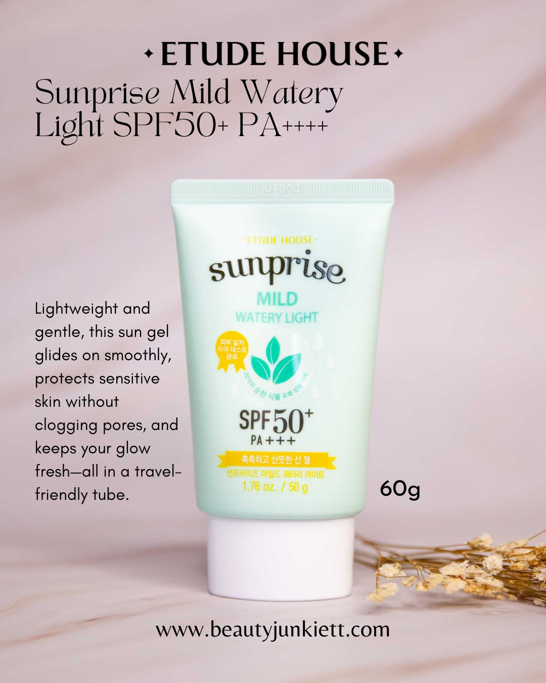 Etude Sunprise Mild Watery Light SPF 50+/ PA+++ 1.7oz