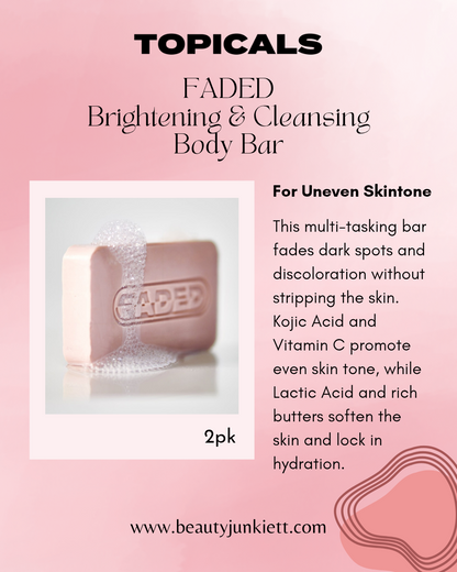 Topicals Faded Brightening & Cleansing Body Bar for Uneven Skin Tone 2pk