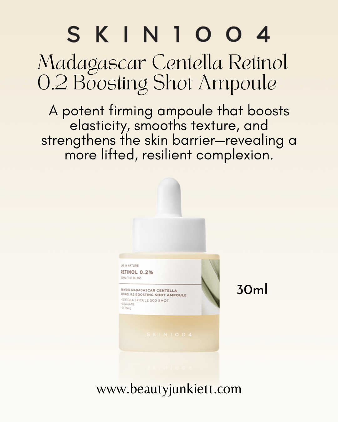 Skin1004 Madagascar Centella Retinol 0.2 Boosting Shot Ampoule 30ml