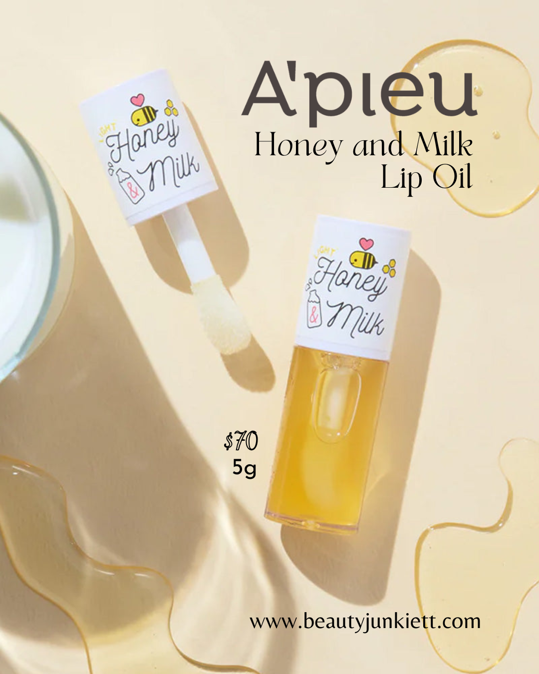 A'pieu Honey & Milk Lip Oil 5g